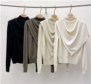 Herm Shawl Knit (Very Soft) (Ivory/Beige/Brown/Black) (will ship within 1~2 weeks)
