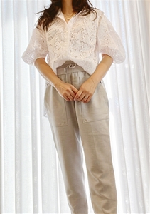 Lace Blouse (White/Black/Brown)  (will ship within 1~2 weeks)