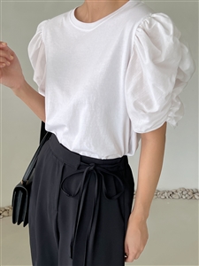 Ivory Val Shirring Top  (will ship within 1~2 weeks)